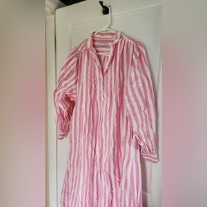 Ten x Ron Herman Pink Striped Kaftan